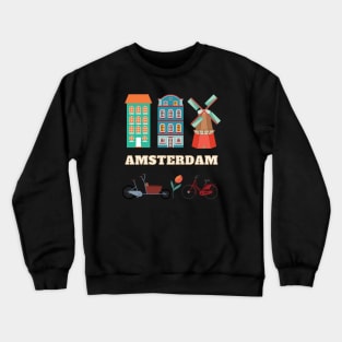 Amsterdam City Graphics Crewneck Sweatshirt